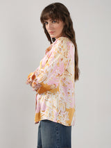 Women's Pink Floral Print Shirt