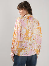 Women's Pink Floral Print Shirt