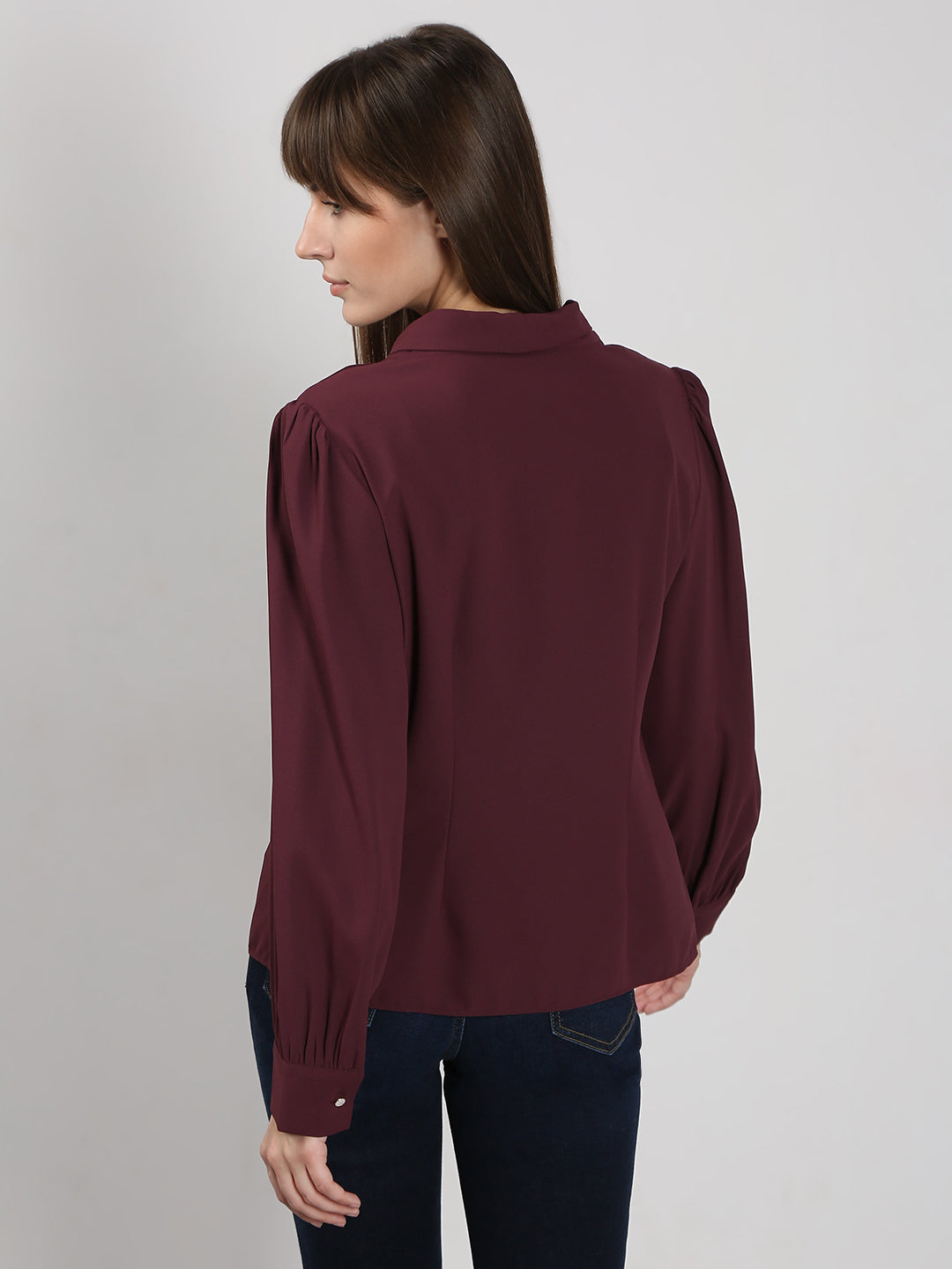 Women's Brown Collar Shirt