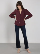 Women's Brown Collar Shirt