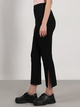 Women's Black High Rise Slide Slit Pants