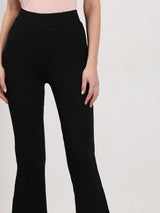 Women's Black High Rise Slide Slit Pants