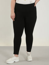 Women's Black High Rise Skinny Fit Jeggings