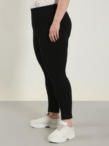 Women's Black High Rise Skinny Fit Jeggings