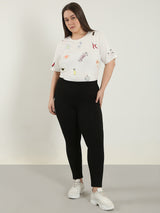 Women's Black High Rise Skinny Fit Jeggings
