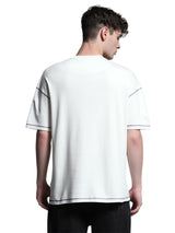 Men's Mickey Collection Oversized Fit White Crew Neck Tshirt