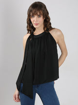Women's Black Tie-Up Top