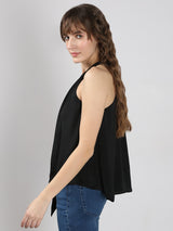 Women's Black Tie-Up Top