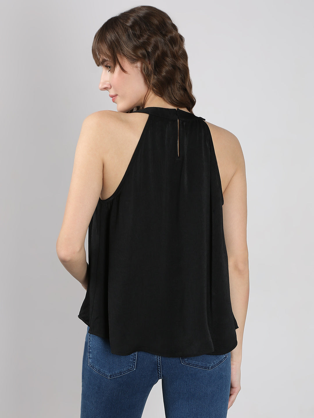 Women's Black Tie-Up Top
