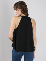 Women's Black Tie-Up Top