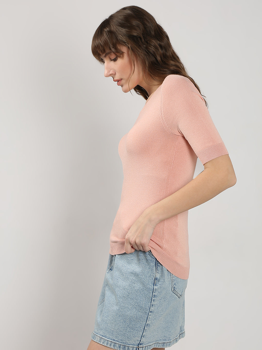 Women's Pink Knitted Top