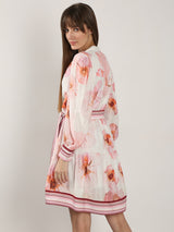 Women's White Floral Print Shirt Dress