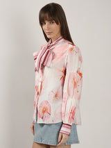 Women's White Floral Print Shirt