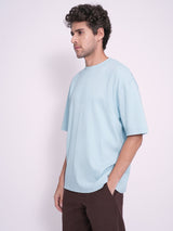 Men's Blue Casual Regular Fit Solid Short Sleeve Tshirt