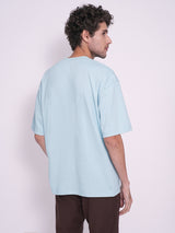 Men's Blue Casual Regular Fit Solid Short Sleeve Tshirt