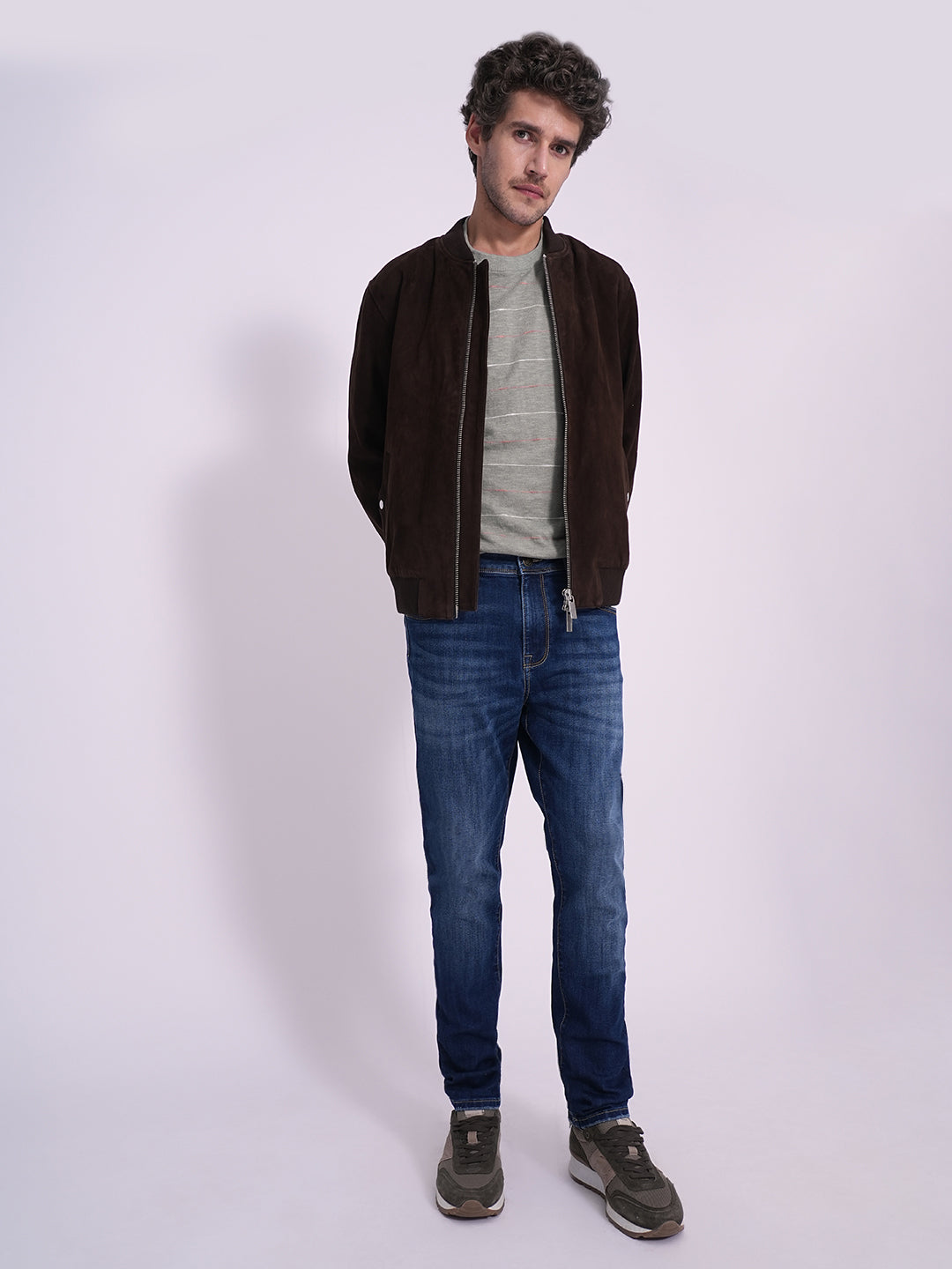 Men's Blue Casual Slim Fit Solid Jeans