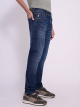 Men's Blue Casual Slim Fit Solid Jeans
