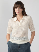 Women's White Knitted Top