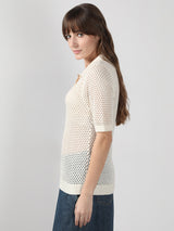 Women's White Knitted Top