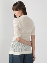 Women's White Knitted Top
