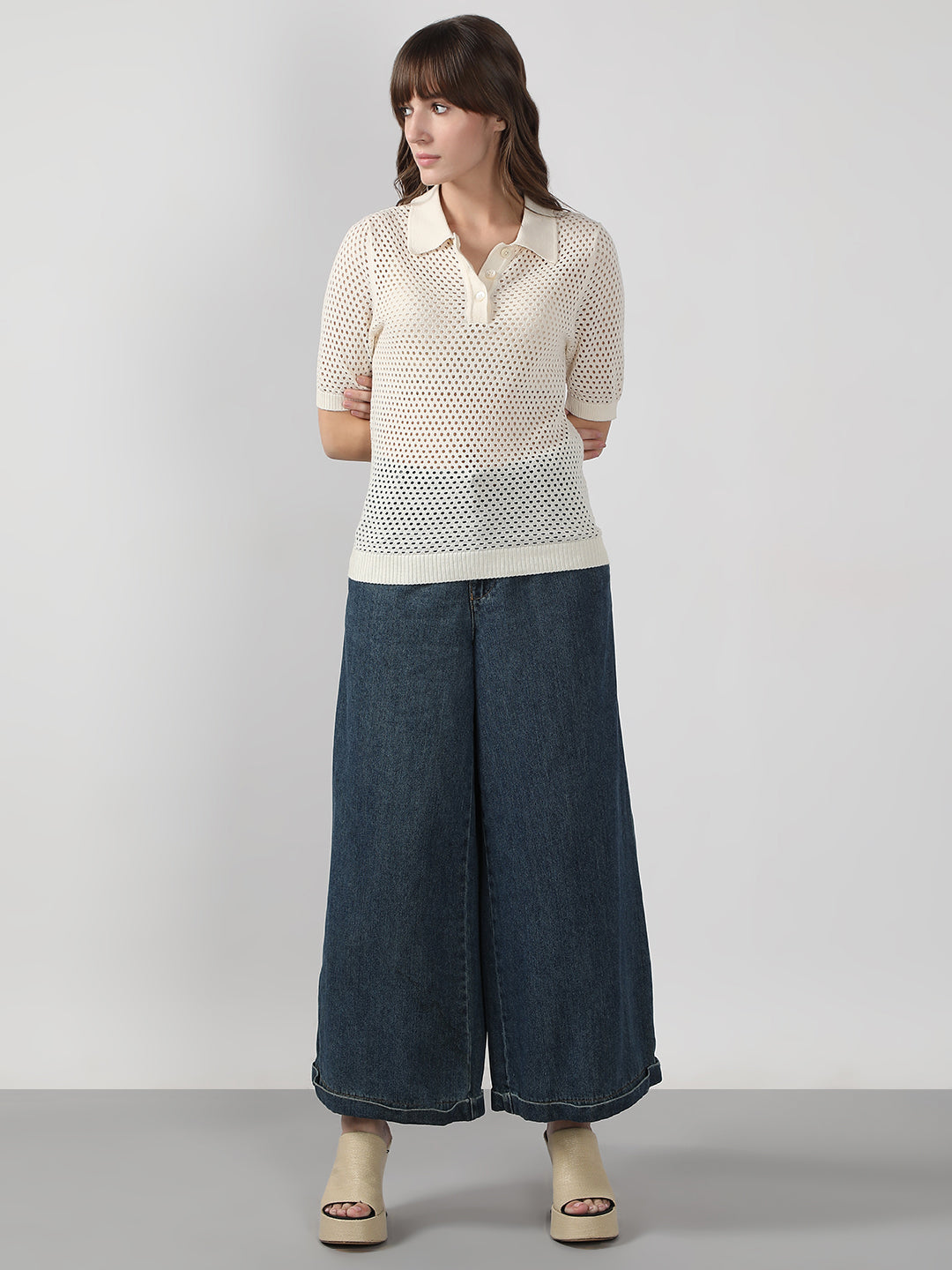 Women's White Knitted Top