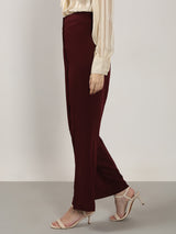 Women's Brown High Rise Wide Leg Pants