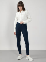 Women's Navy High Rise Fitted Jeggings