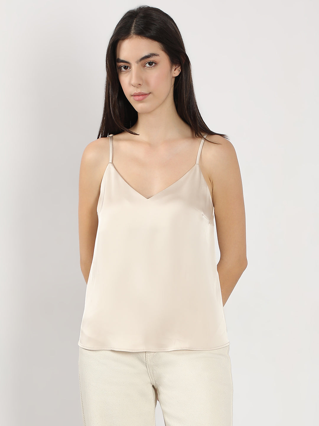 Women's Beige Slip Top