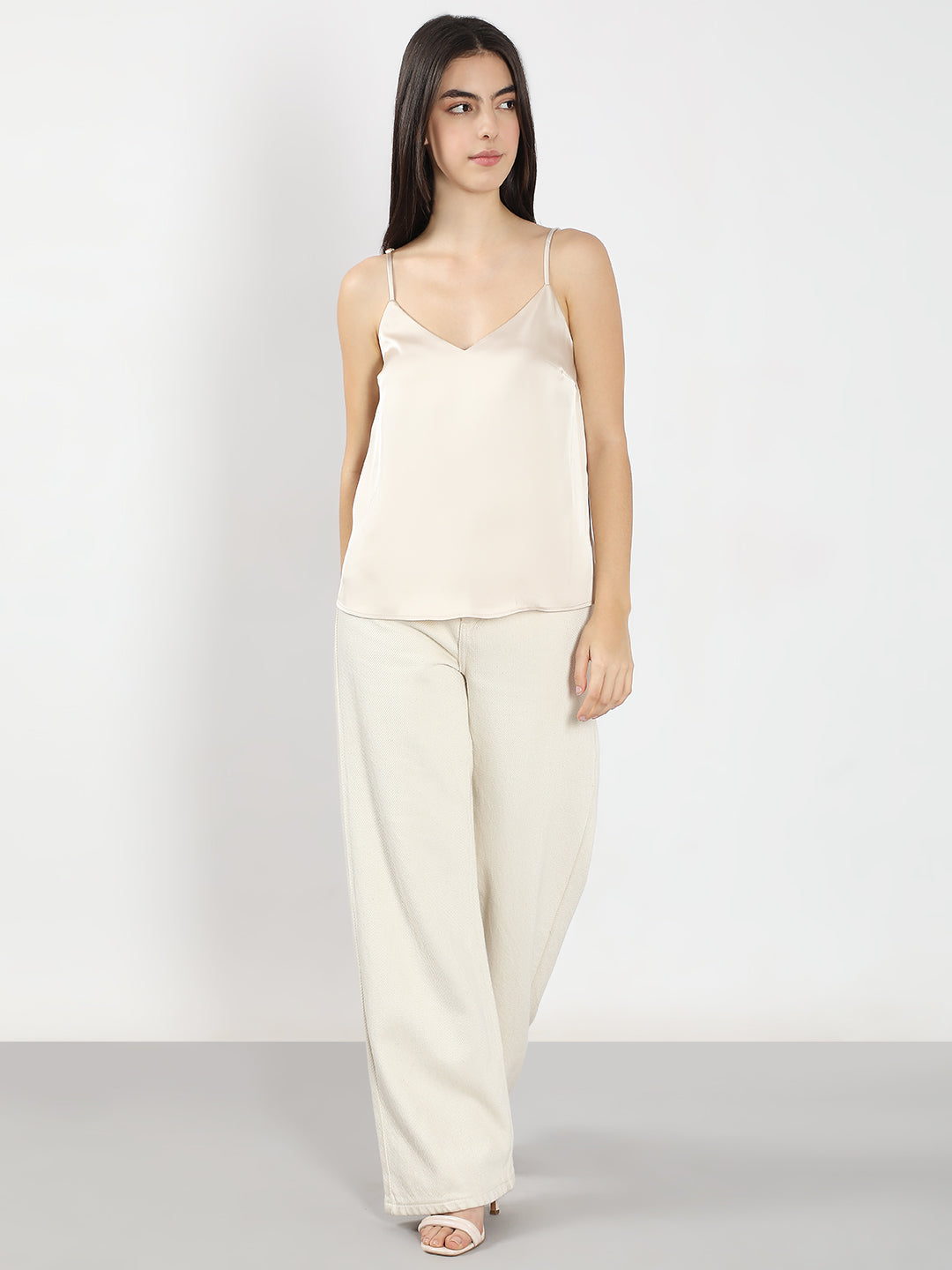 Women's Beige Slip Top