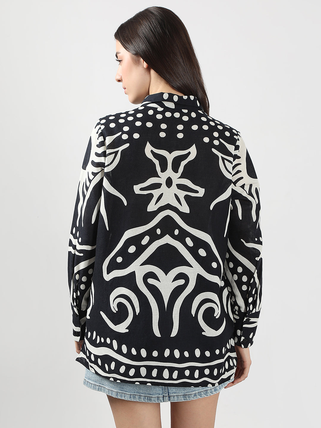 Women's Black Printed Shirt