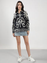 Women's Black Printed Shirt