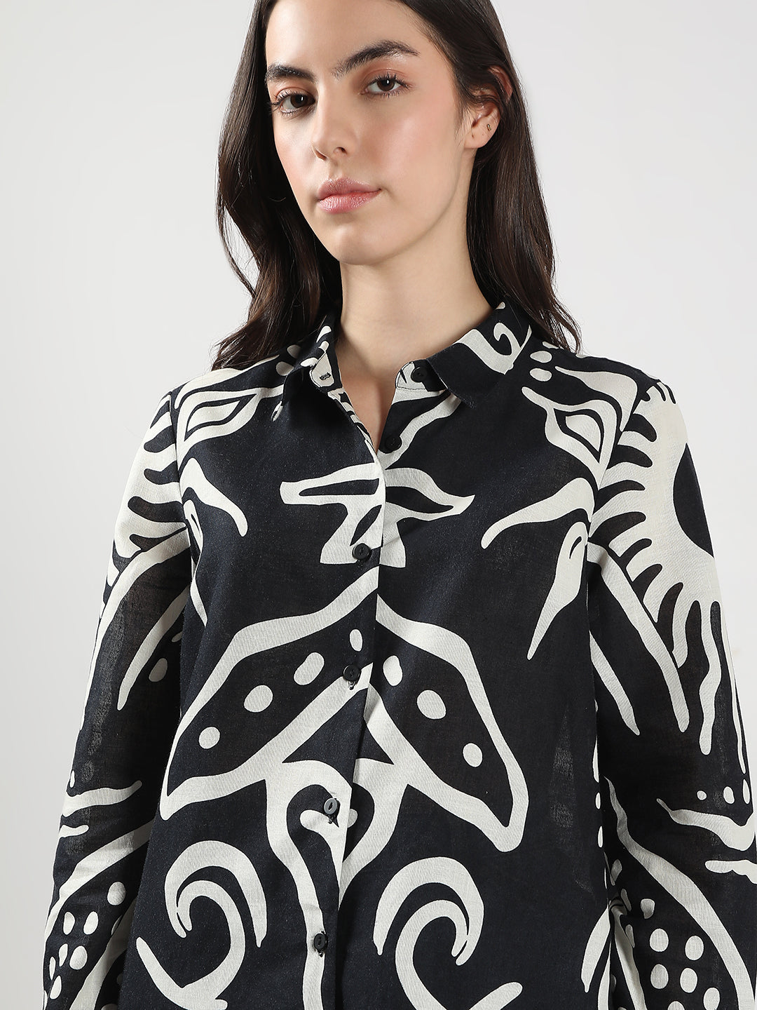 Women's Black Printed Shirt
