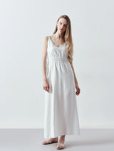 Women's White Casual Solid A-Line Dress