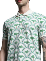 Men's White Regular Fit Polo Tshirt
