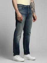 Men's Blue Casual Slim Fit Solid  Jeans