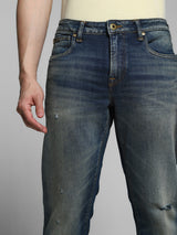 Men's Blue Casual Slim Fit Solid  Jeans