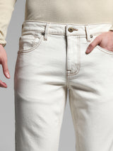 Men's Pink Casual Solid Slim Fit Low Rise Jeans