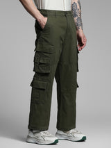 Men's Grey  Casual Regular Fit Solid  Cargo