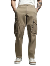 Men's Brown Straight Fit Cargo
