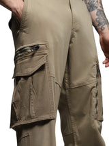 Men's Brown Straight Fit Cargo