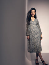 Women's Black Casual Printed Straight Fit & Flared Dress