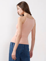 Women's Pink Casual Solid Sleeveless Top