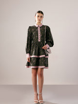 Women's Green Casual Printed Fit & Flared Dress