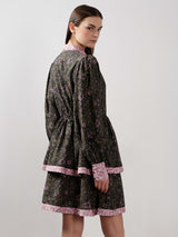 Women's Green Casual Printed Fit & Flared Dress