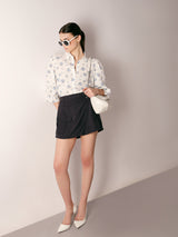 Women's White Casual Printed Half Sleeves Shirt