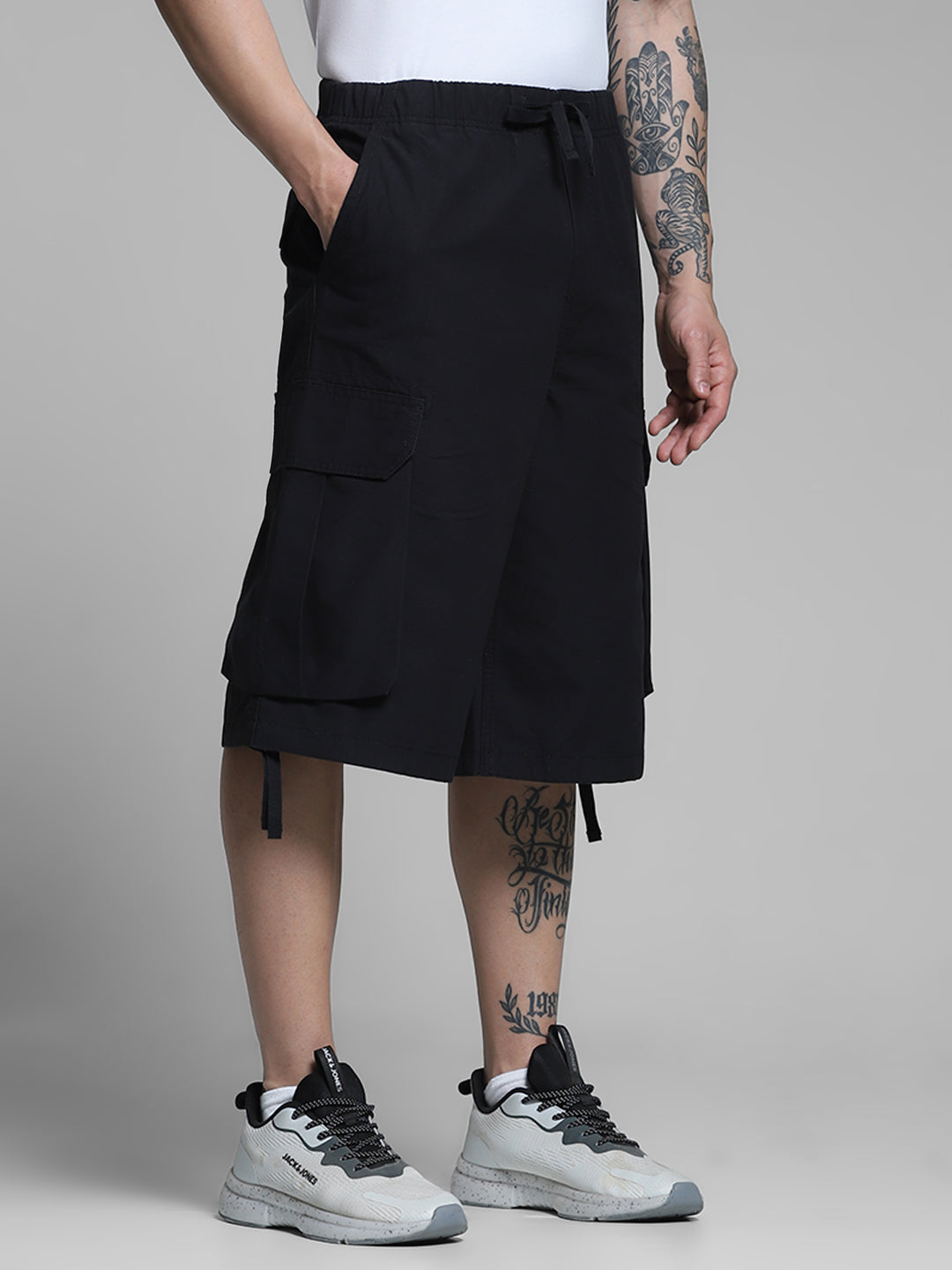 Men's Black Casual Regular Fit Solid  Shorts