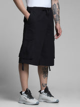 Men's Black Casual Regular Fit Solid  Shorts