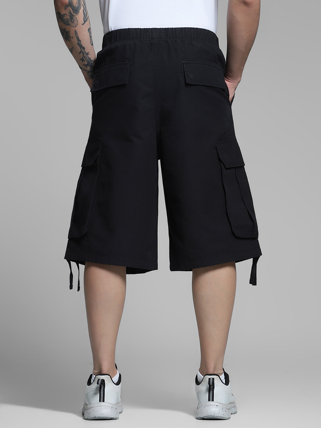 Men's Black Casual Regular Fit Solid  Shorts