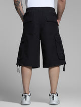 Men's Black Casual Regular Fit Solid  Shorts