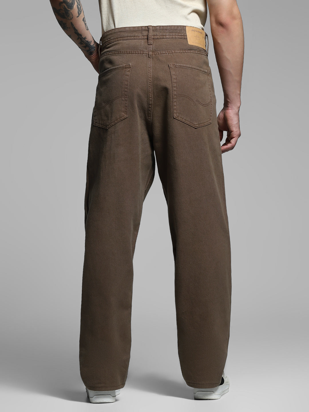 Men's Brown Casual Regular Fit Solid  Chinos